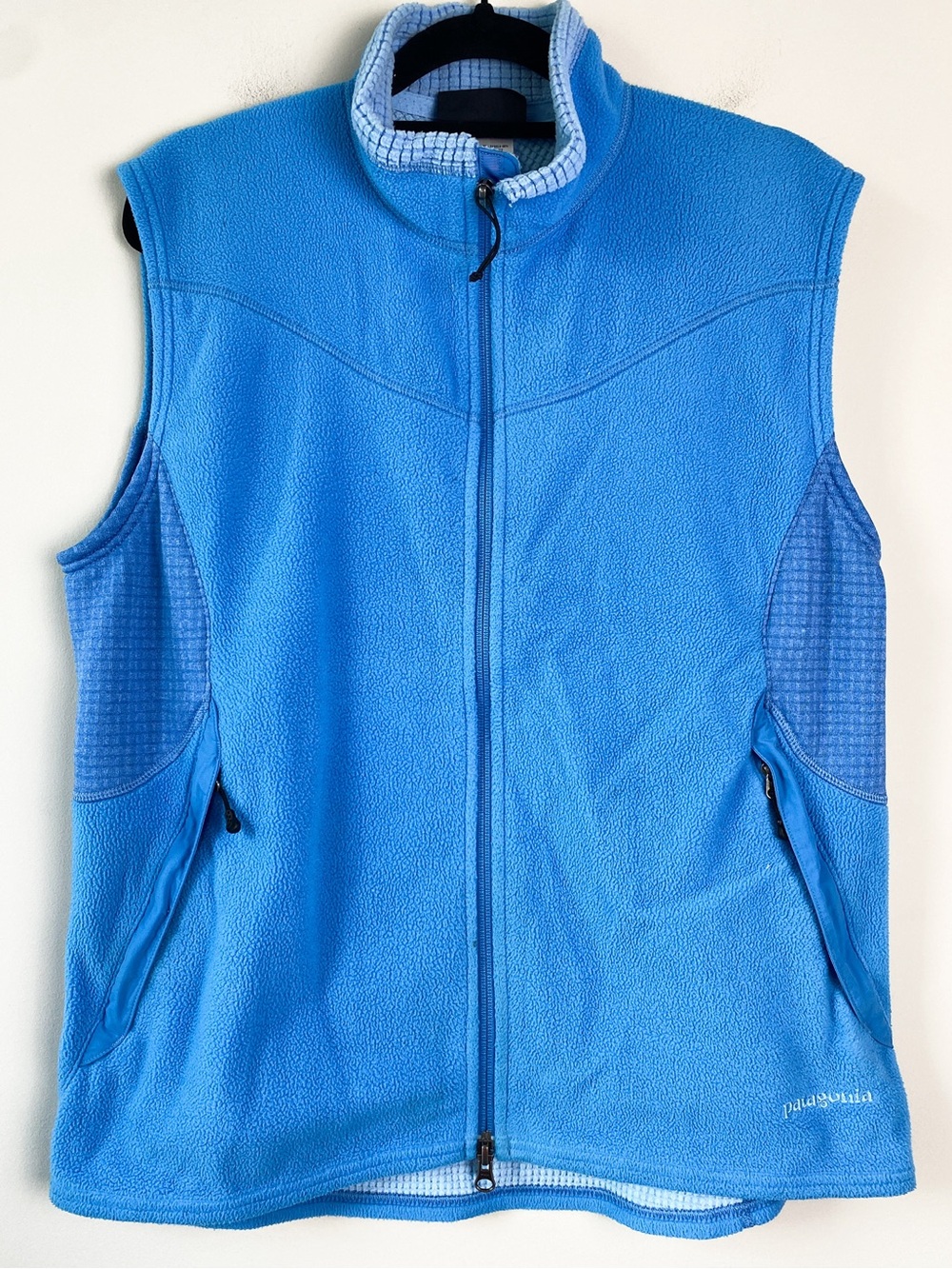 Patagonia Womens Fleece Vest L Blue R4 Lightweight Full Zip Outdoor Layering